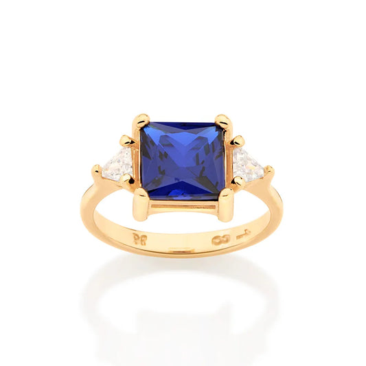 18K GOLD PLATED RING WITH ZIRCONIAS AND CRYSTAL - 513017