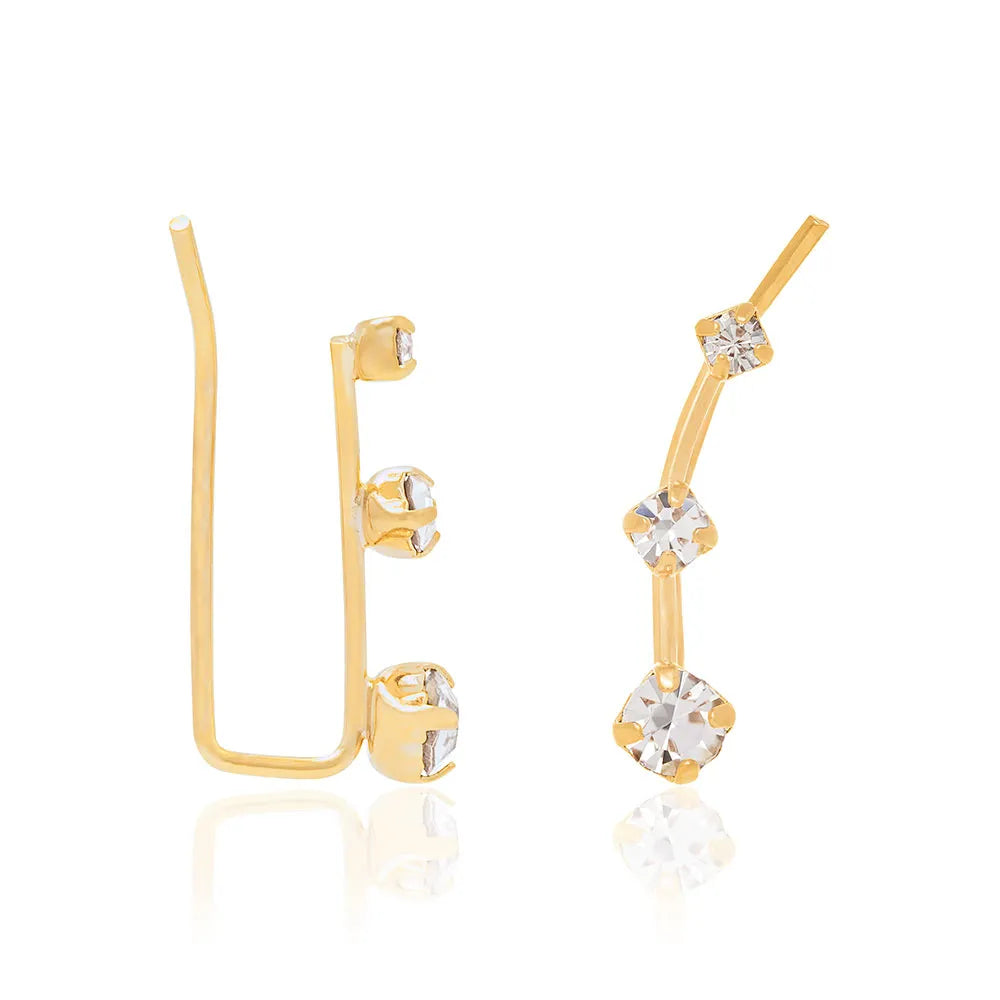 18K GOLD PLATED EAR CUFF EARRING WITH ZIRCONIAS - 52273106