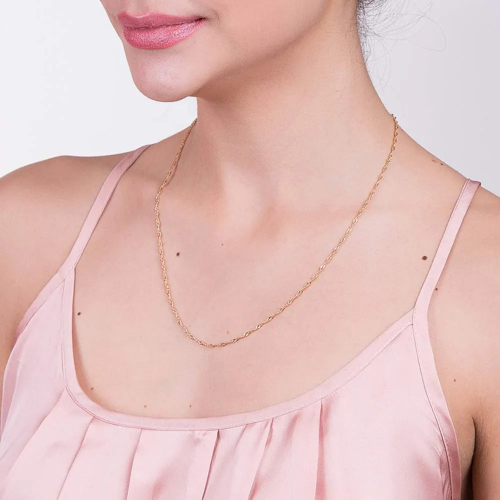 Singapore necklace, 18k gold plated - 53059100