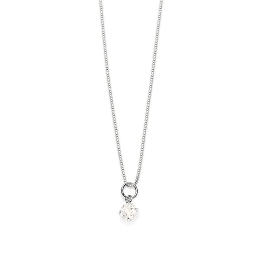 925 Sterling Silver Choker Necklace with Cubic Zirconia - 83004506