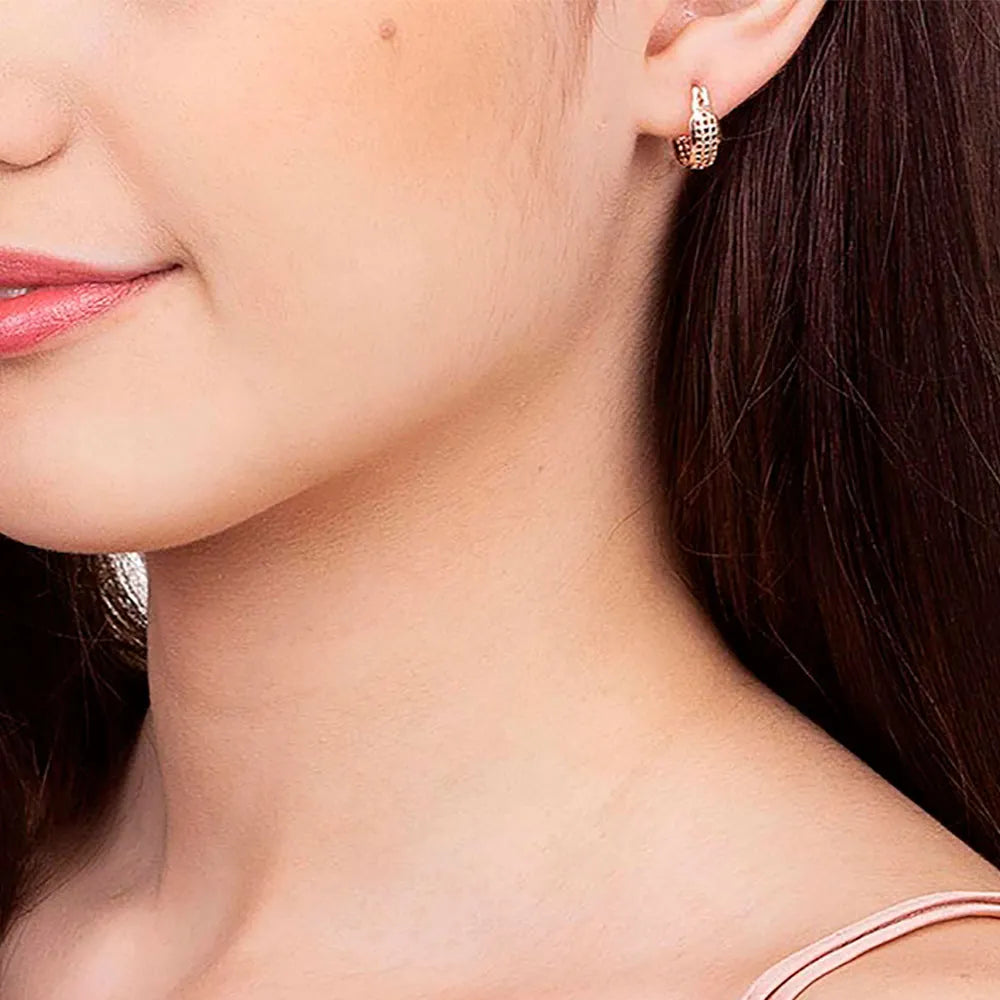 18K GOLD PLATED OPENWORK HOOP EARRINGS - 52317900