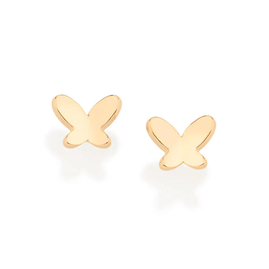 Small butterfly earrings plated in 18k gold - 52673800