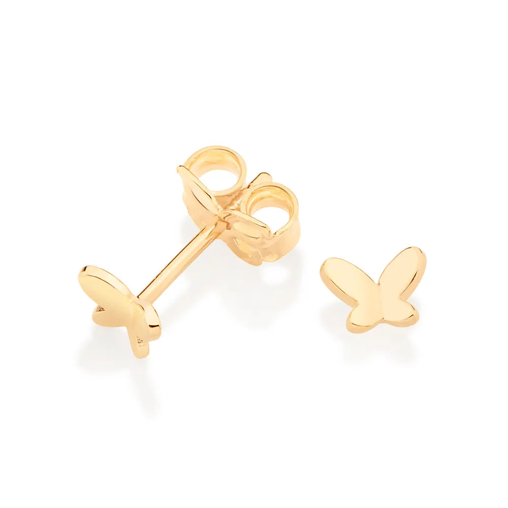 Small butterfly earrings plated in 18k gold - 52673800