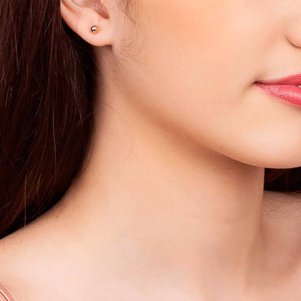 18K GOLD PLATED SPHERE EARRINGS - 52024600