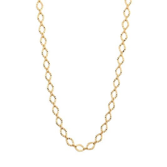 18K GOLD PLATED CHOKER WITH DIAMOND-SHAPED CHAIN - 53146800