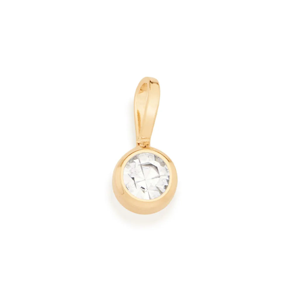 18K GOLD PLATED SOLITAIRE PENDANT WITH CRYSTAL - 54010206