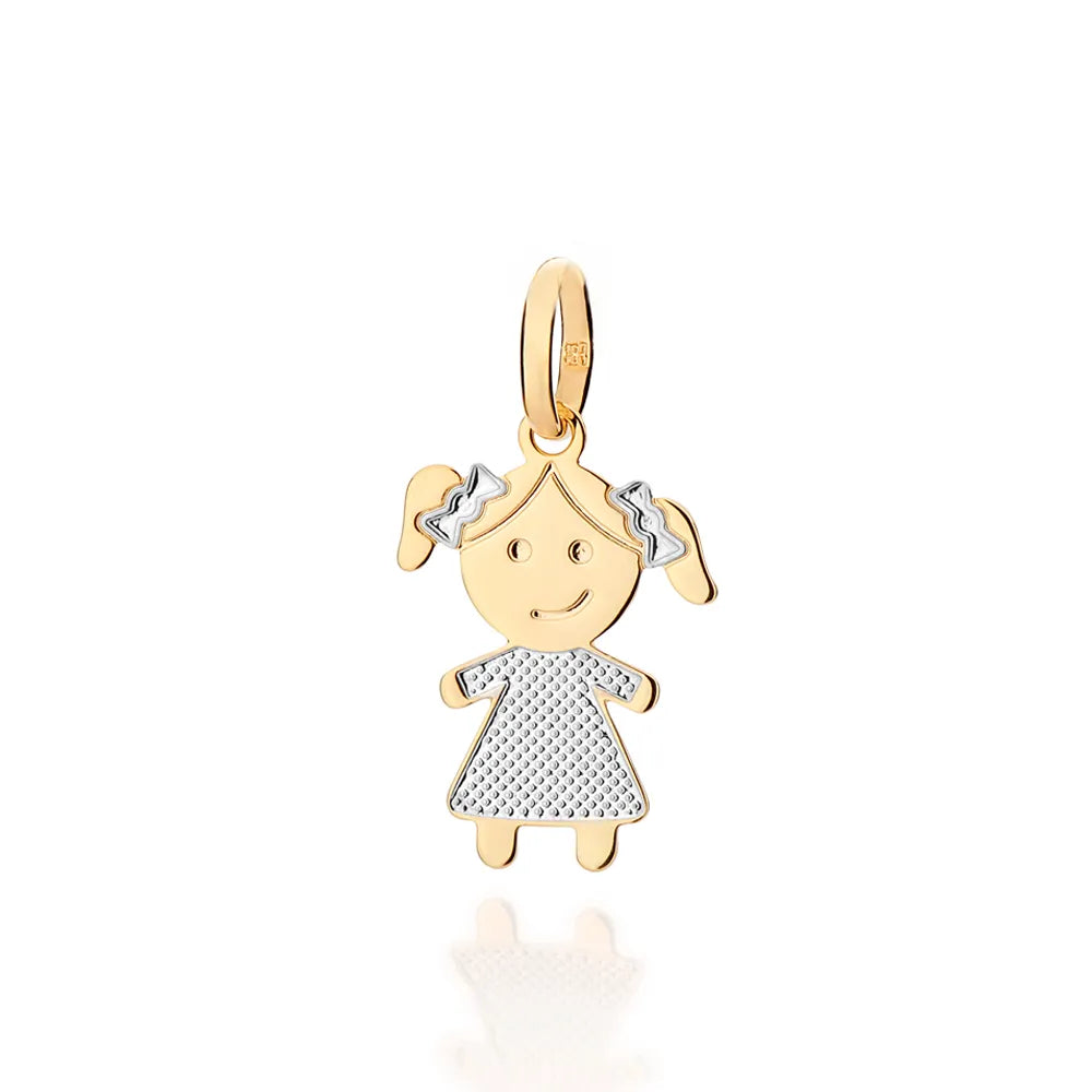 GIRL PENDANT PLATED IN 18K GOLD WITH RHODIUM PLATING - 54295500