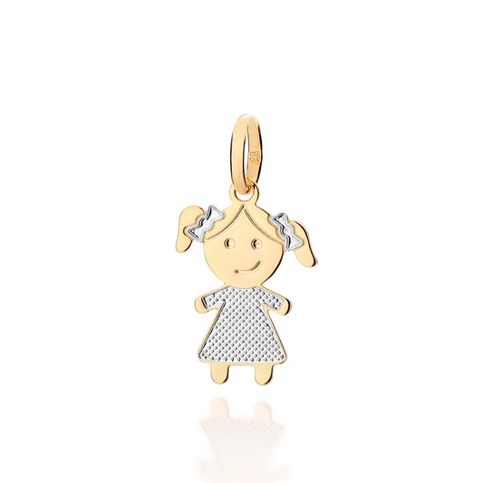 GIRL PENDANT PLATED IN 18K GOLD WITH RHODIUM PLATING - 54295500