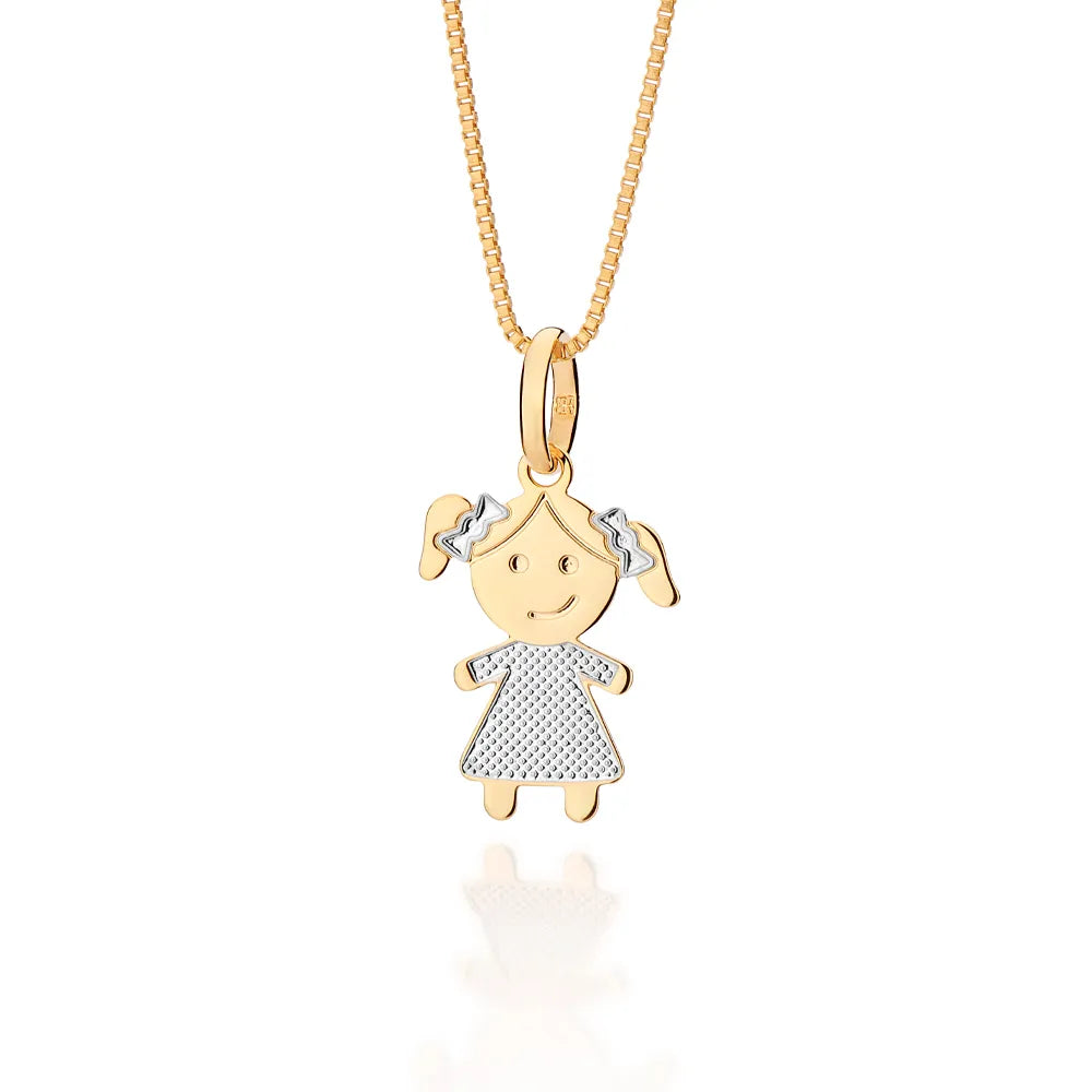 GIRL PENDANT PLATED IN 18K GOLD WITH RHODIUM PLATING - 54295500
