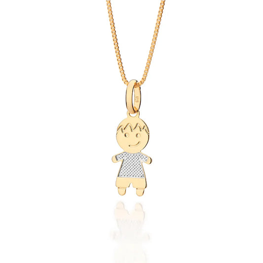 18K GOLD PLATED BOY PENDANT WITH RHODIUM PLATING - 54295600