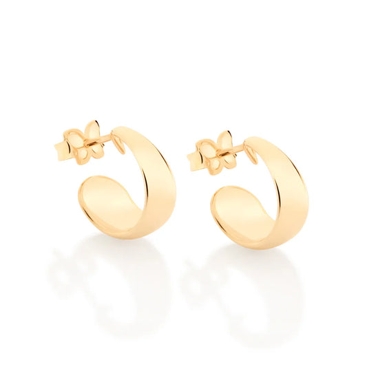 18K GOLD PLATED HALF HOOP EARRINGS - 52672600