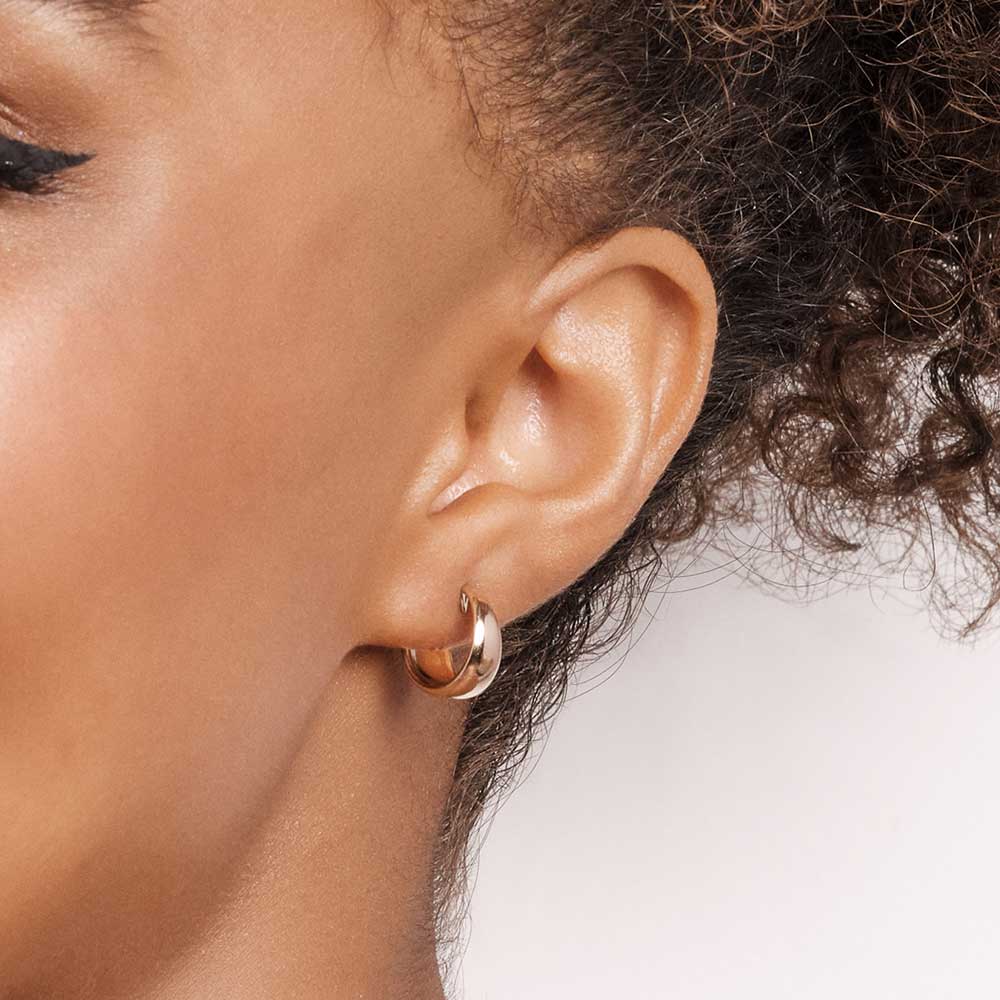 18K GOLD PLATED HALF HOOP EARRINGS - 52672600
