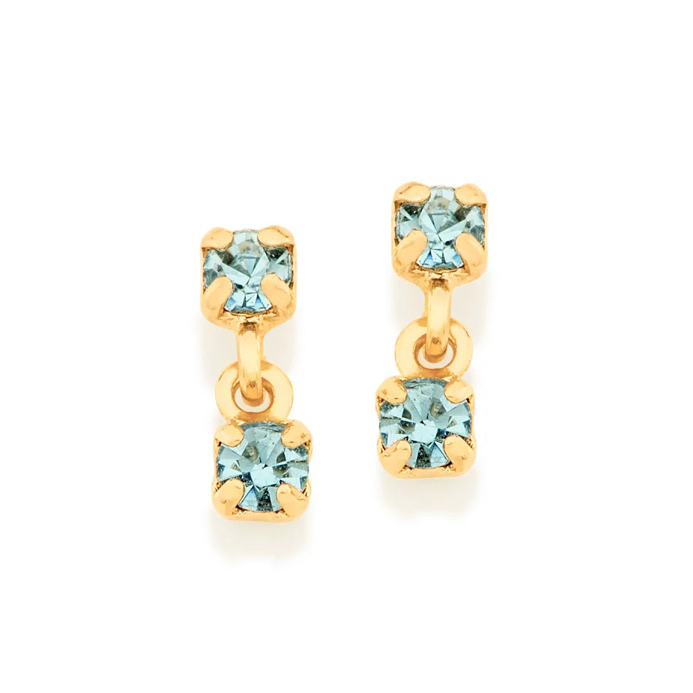 Children's earring plated in 18k gold with crystals - 52024803