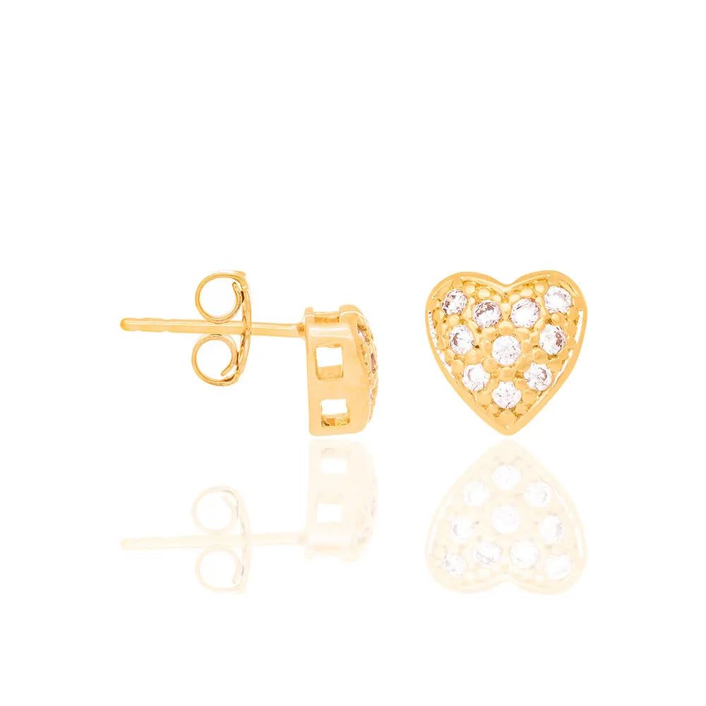 18K GOLD PLATED EARRINGS WITH ZIRCONIAS - 52405106