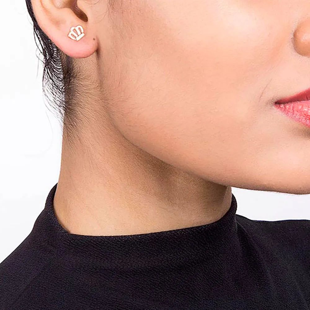 Children's Crown Earrings, 18K Gold Plated - 52494800