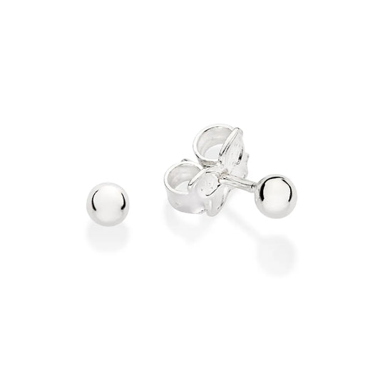 3mm 925 Sterling Silver Ball Earrings - 82021200