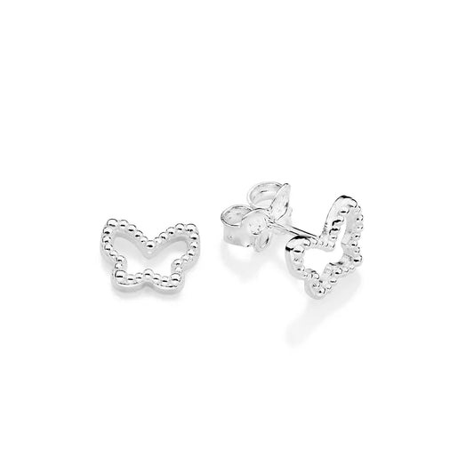 SOLID 925 STERLING SILVER BUTTERFLY EARRINGS - 82029000