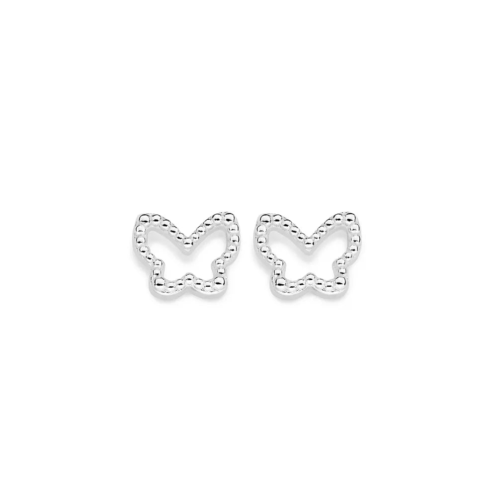 SOLID 925 STERLING SILVER BUTTERFLY EARRINGS - 82029000