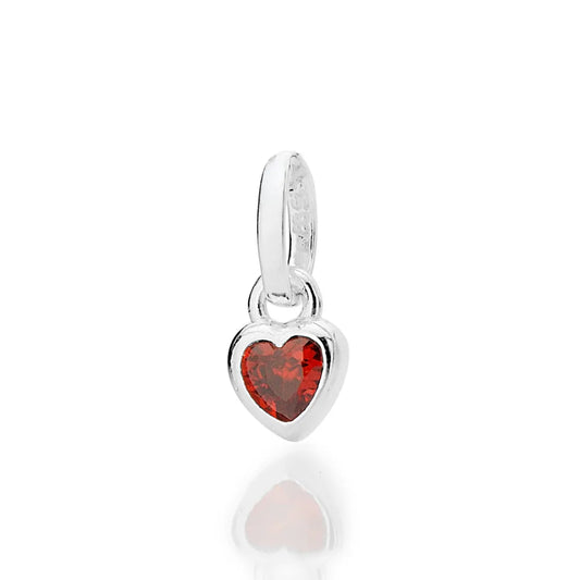 Solid 925 Sterling Silver Heart Solitaire Pendant with Cubic Zirconia - 84022533