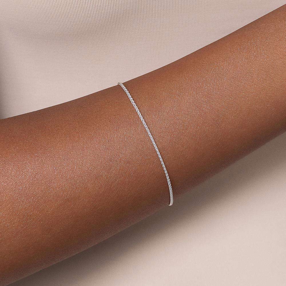 Double link bracelet in solid 925 silver - 85011000