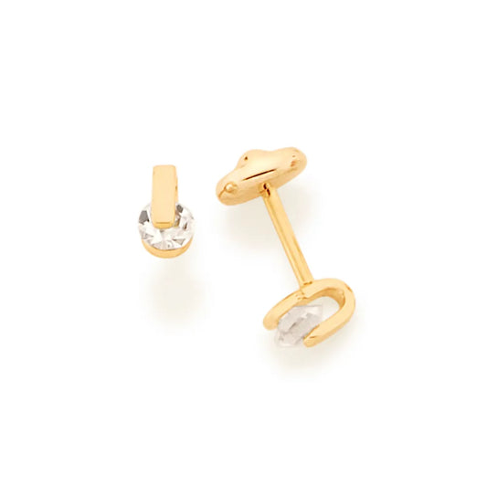 Children's earring plated in 18k gold with crystals - 52353006