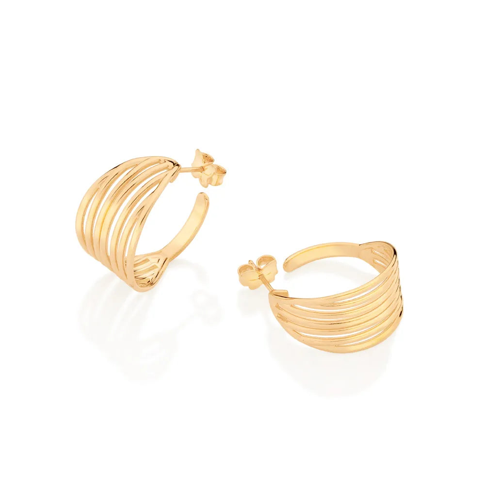 18K GOLD PLATED HALF HOOP EARRINGS - 527079
