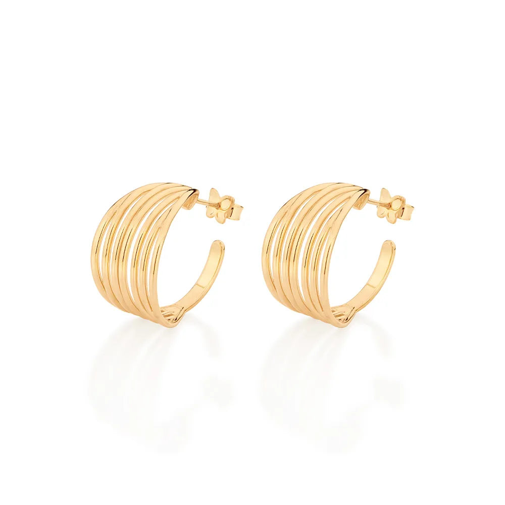 18K GOLD PLATED HALF HOOP EARRINGS - 527079