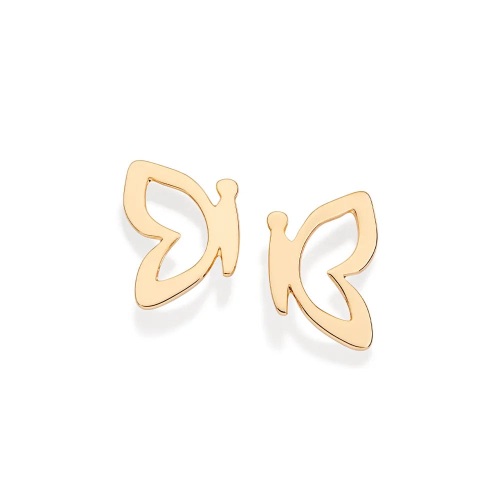 Butterfly earring plated in 18k gold - 52740200