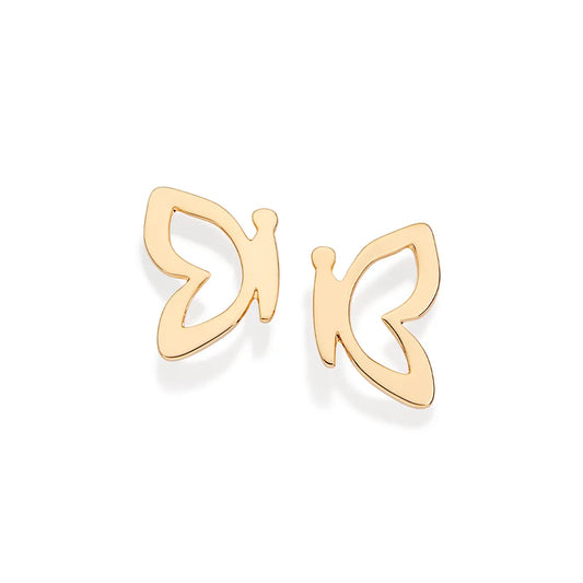 Butterfly earring plated in 18k gold - 52740200