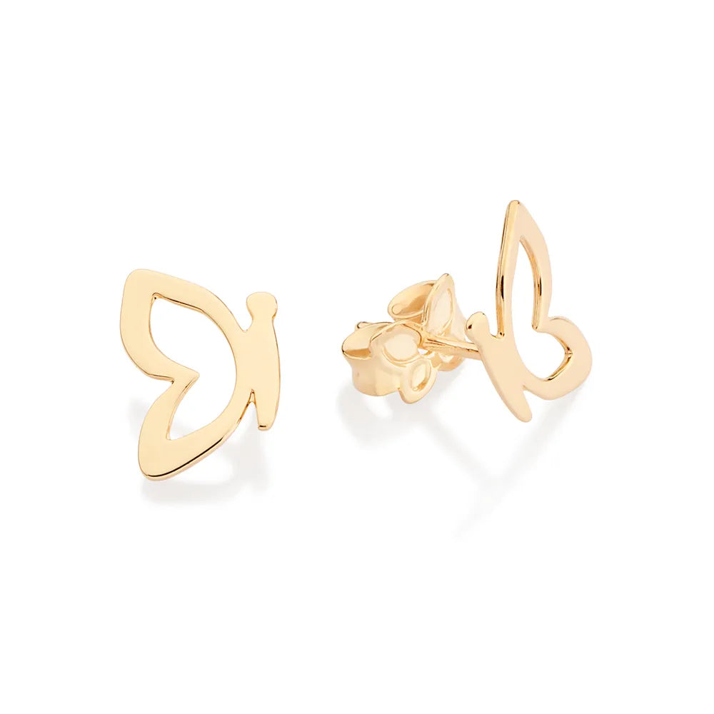 Butterfly earring plated in 18k gold - 52740200