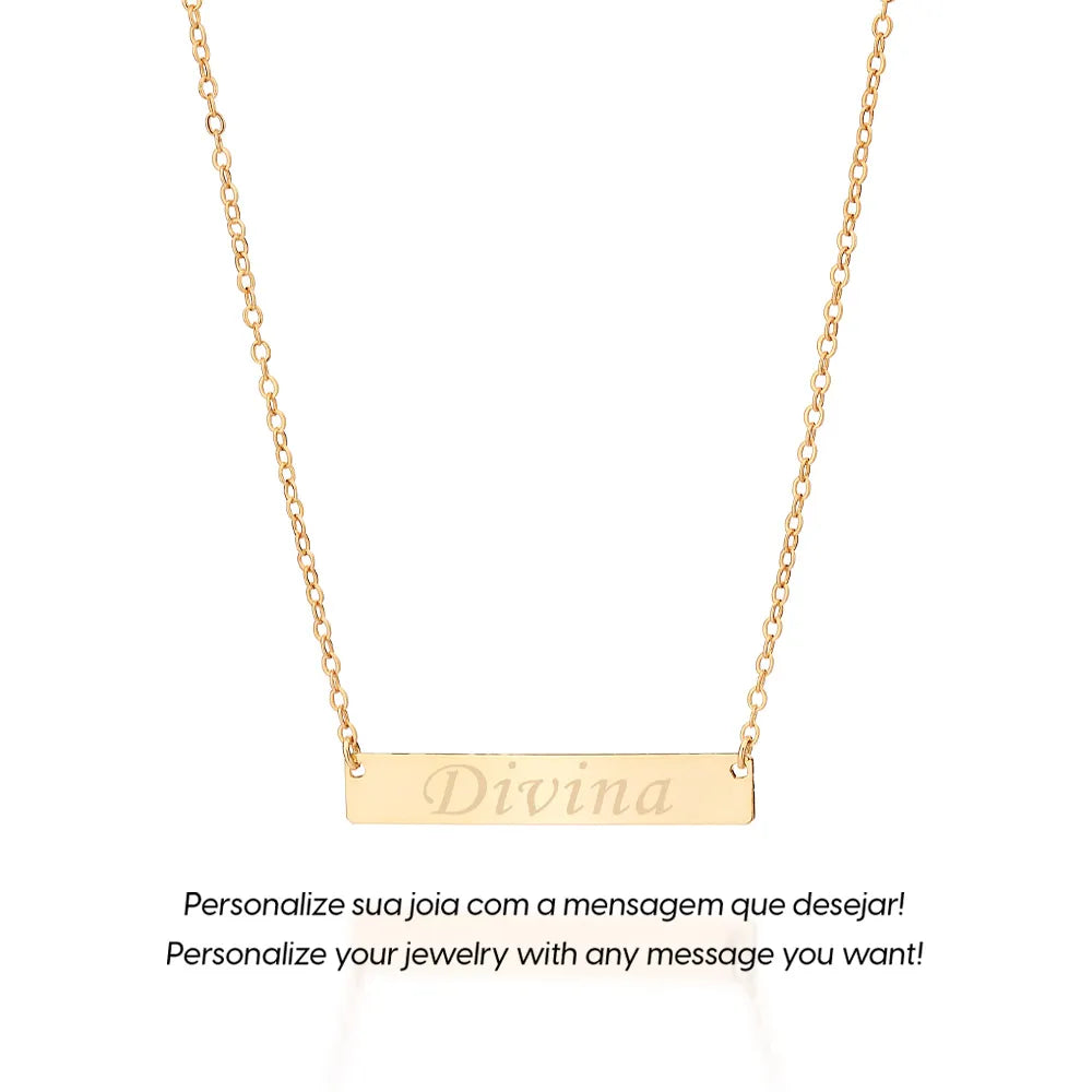 Choker with customizable pendant plate, 18K gold plated - 5326235000