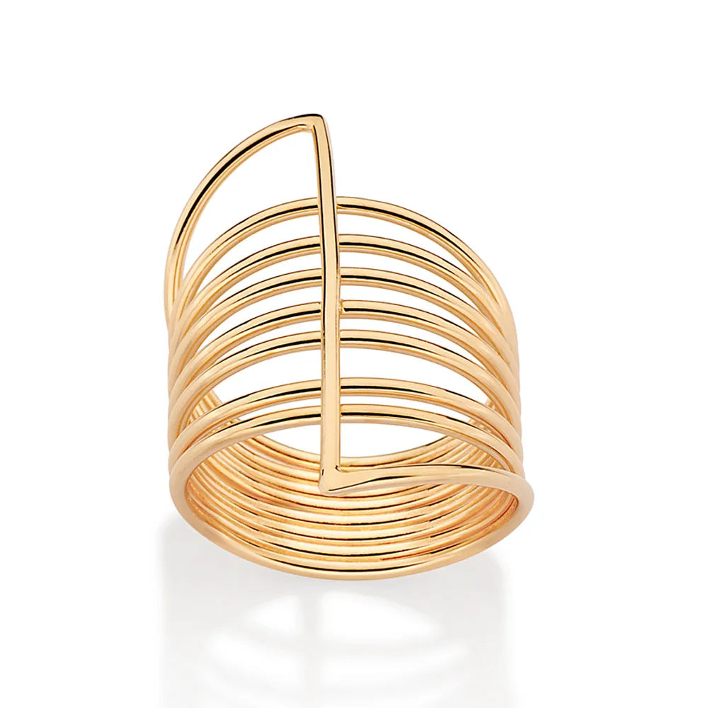 Maxi ring with eight bands, 18k gold plated - 5135351800