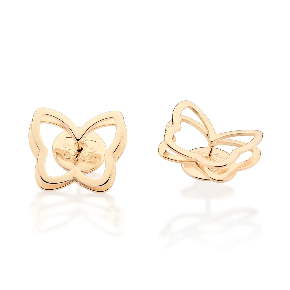 Butterfly earring with openwork design, 18K gold plated - 5274630000