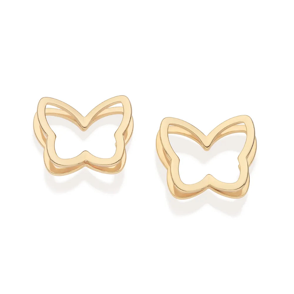 Butterfly earring with openwork design, 18K gold plated - 5274630000