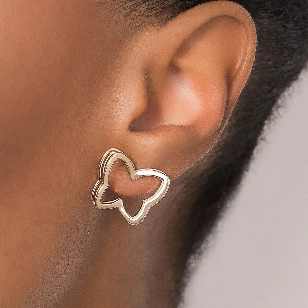 Butterfly earring with openwork design, 18K gold plated - 5274630000