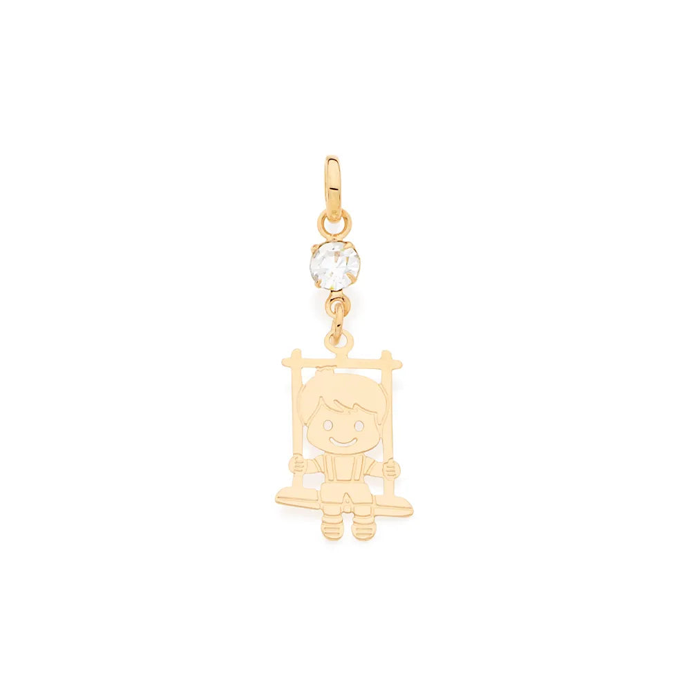 18K GOLD PLATED BOY PENDANT WITH ZIRCONIA - 5419260006