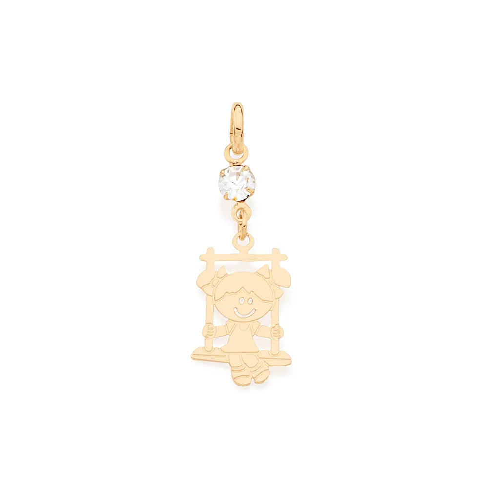 18K GOLD PLATED GIRL PENDANT WITH ZIRCONIA - 5419270006