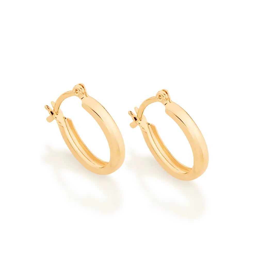 18K Gold-Plated Oval Hoop Earrings - 5209020000