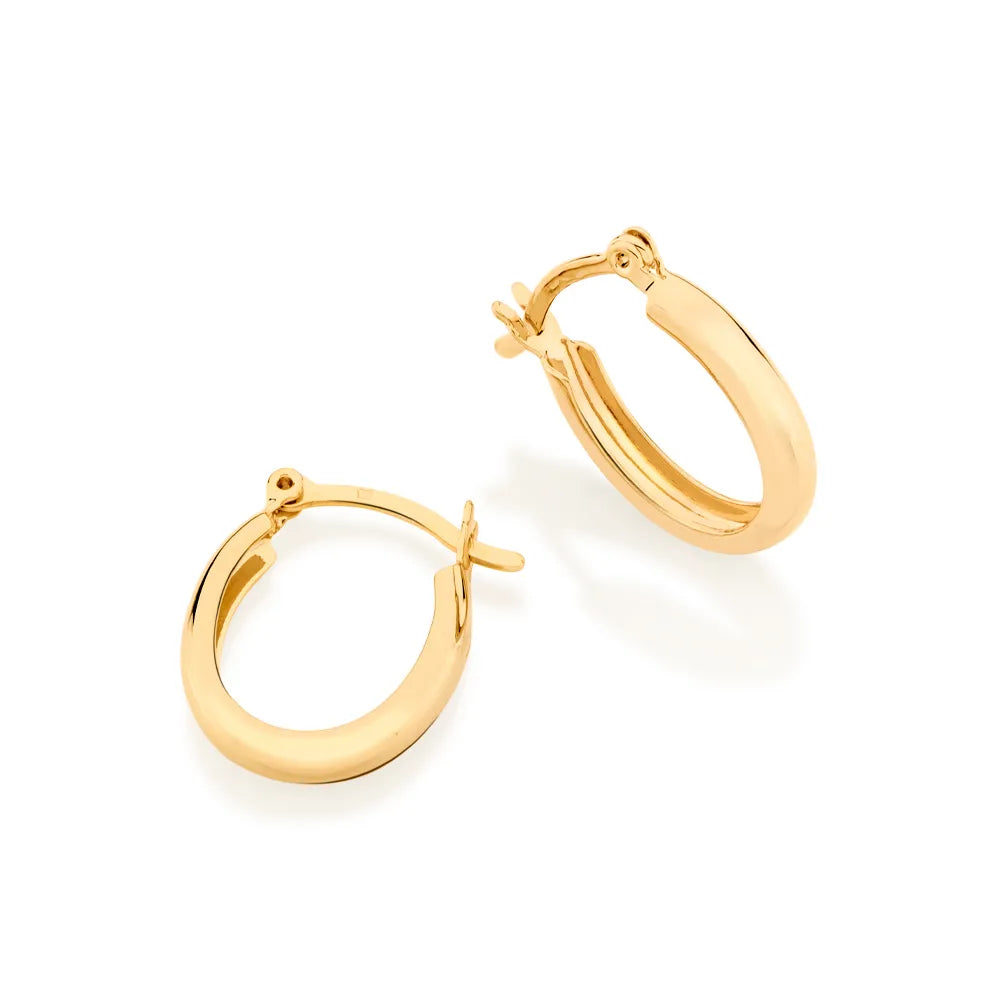 18K Gold-Plated Oval Hoop Earrings - 5209020000