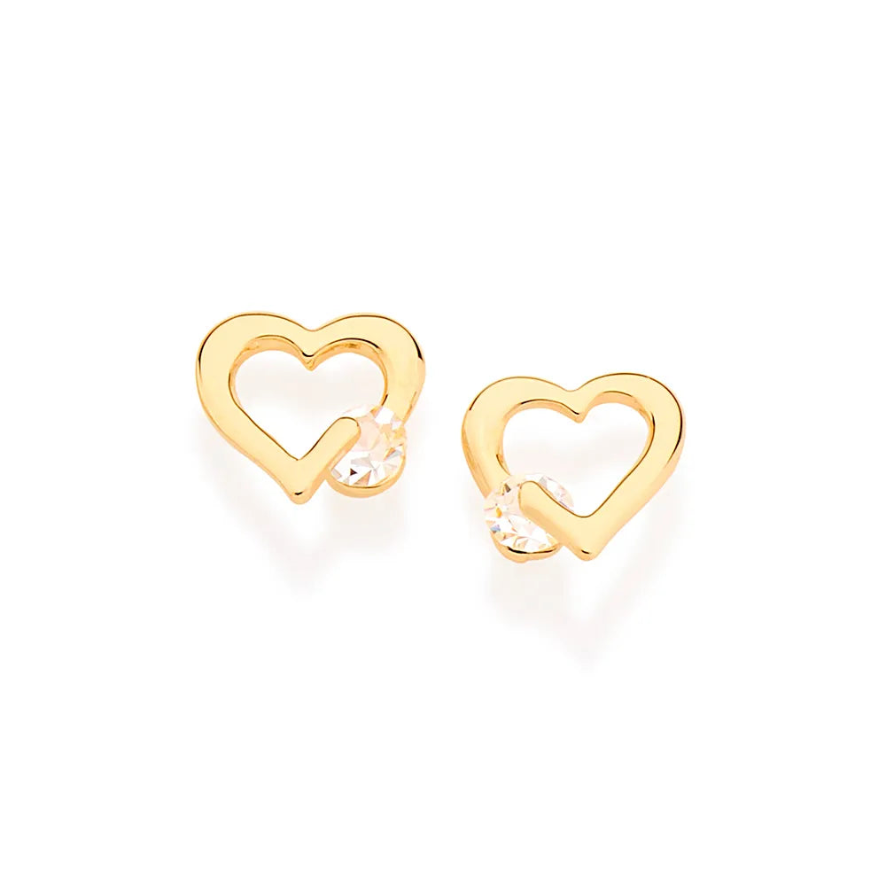 18k GOLD-PLATED SET OPEN HEART - 00012026