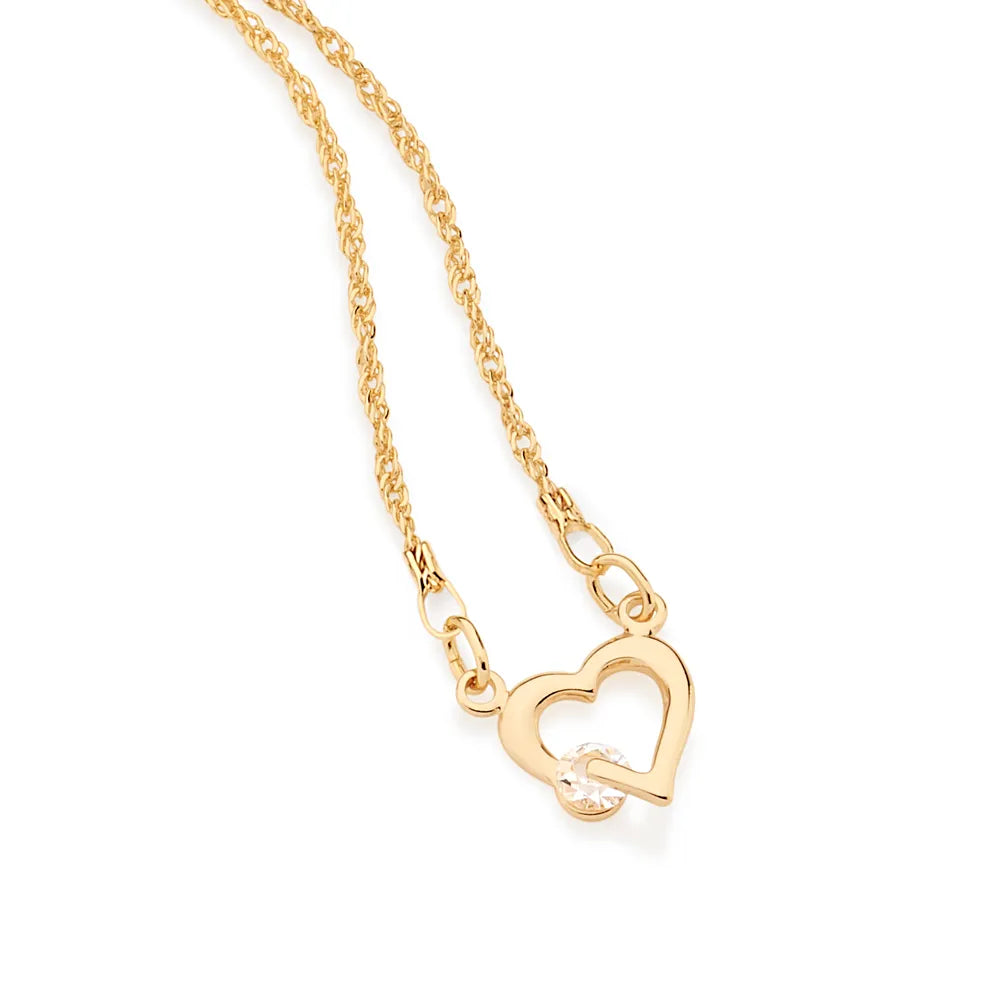 18k GOLD-PLATED SET OPEN HEART - 00012026