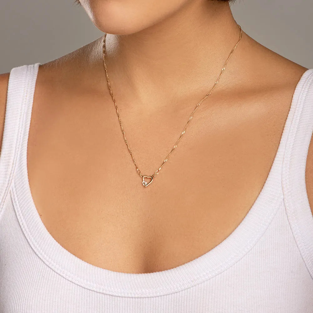 18k GOLD-PLATED SET OPEN HEART - 00012026