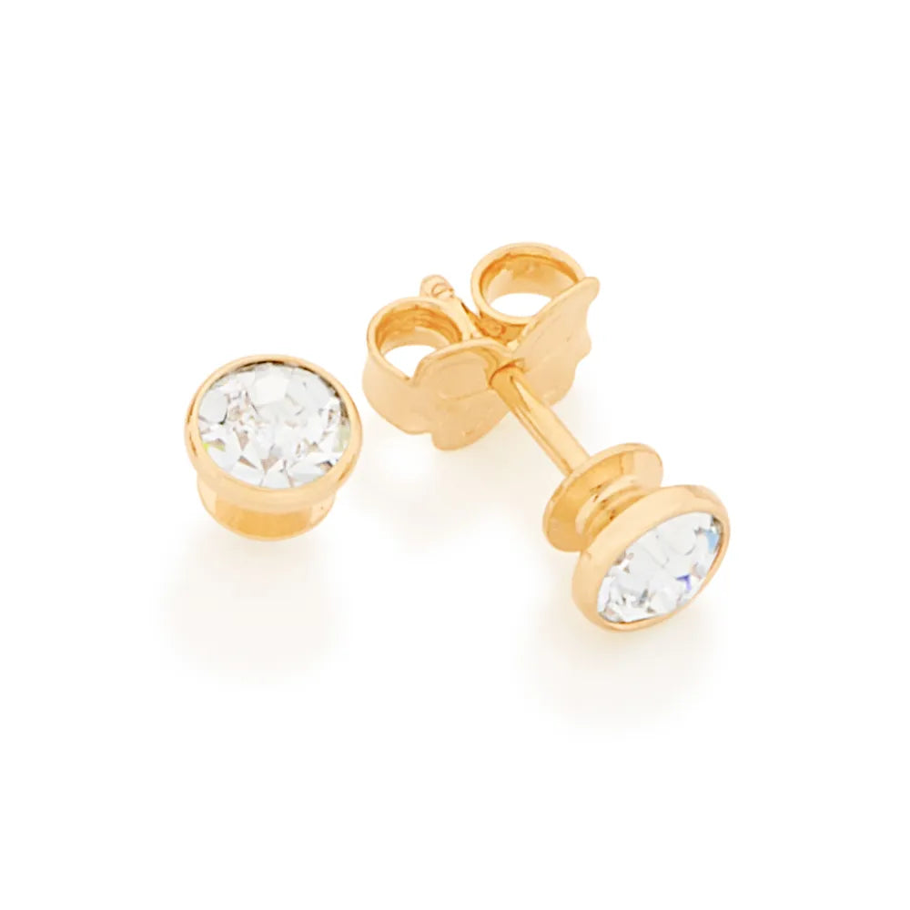 18K Gold-Plated Solitaire Earring with Crystals - 5231910006
