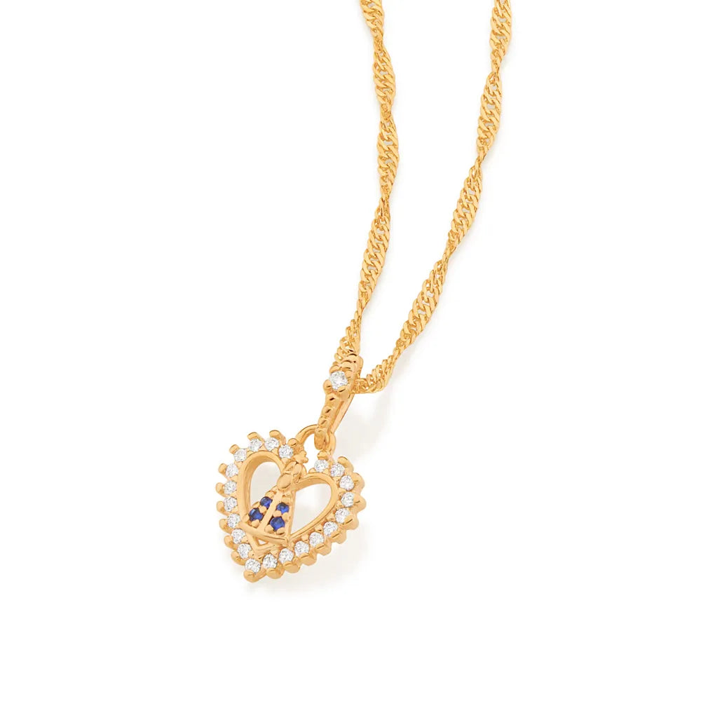 18K Gold-Plated Our Lady of Aparecida Heart Pendant - 5422590007