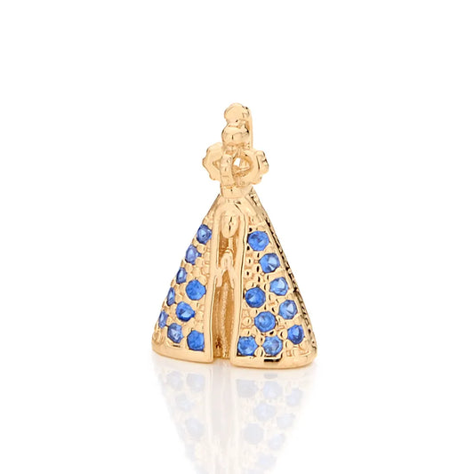 18K Gold-Plated Our Lady of Aparecida Pendant with Cubic Zirconia - 5416340002