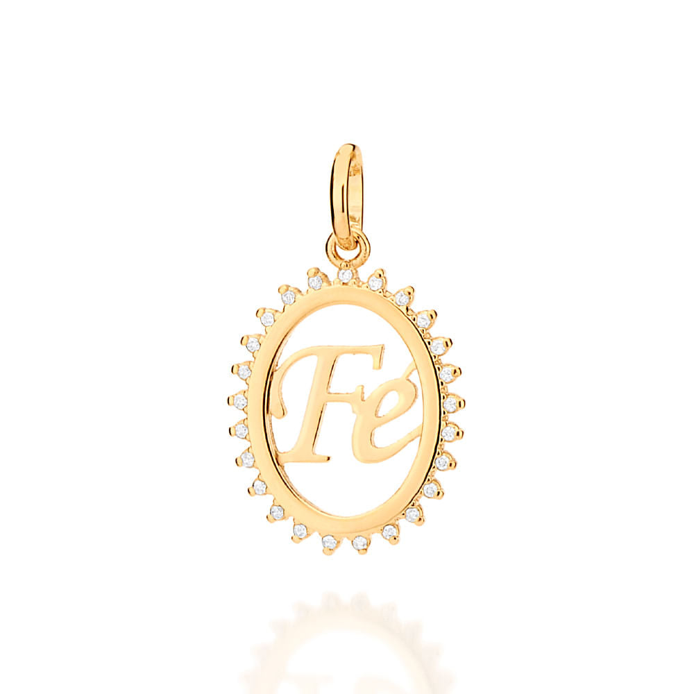 18K Gold-Plated "Faith" Pendant with Cubic Zirconia - 5426600006
