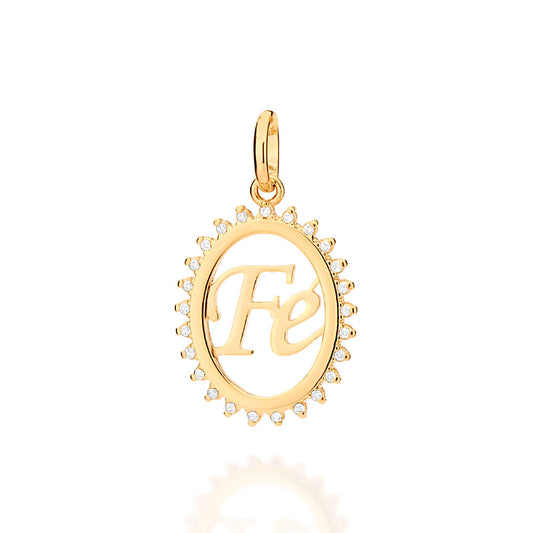 18K Gold-Plated "Faith" Pendant with Cubic Zirconia - 5426600006
