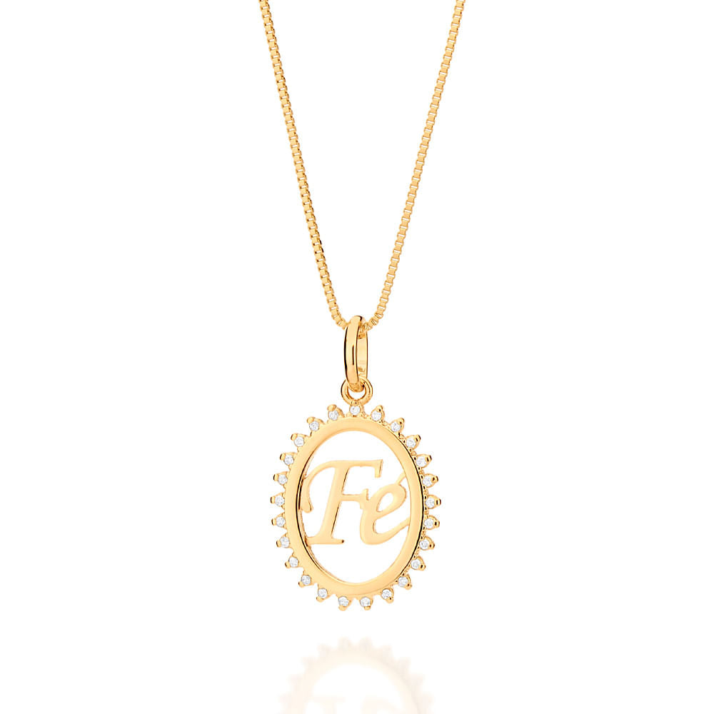 18K Gold-Plated "Faith" Pendant with Cubic Zirconia - 5426600006