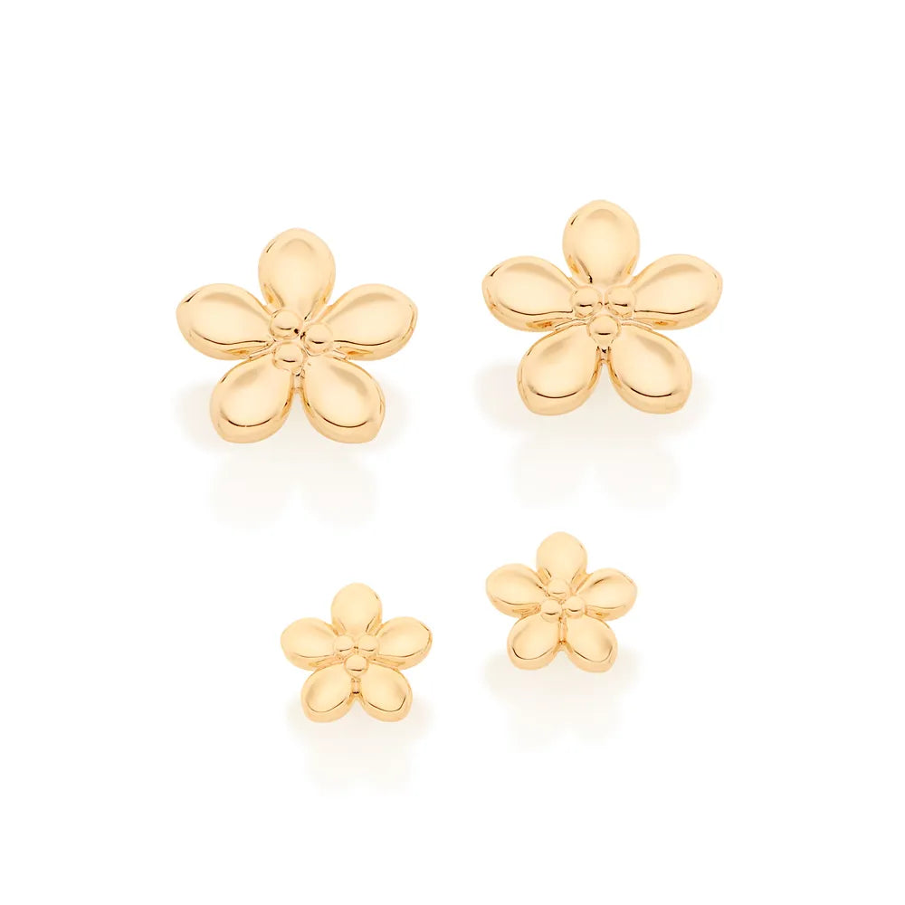 18K Gold-Plated Flower Earring Set - 5264230000