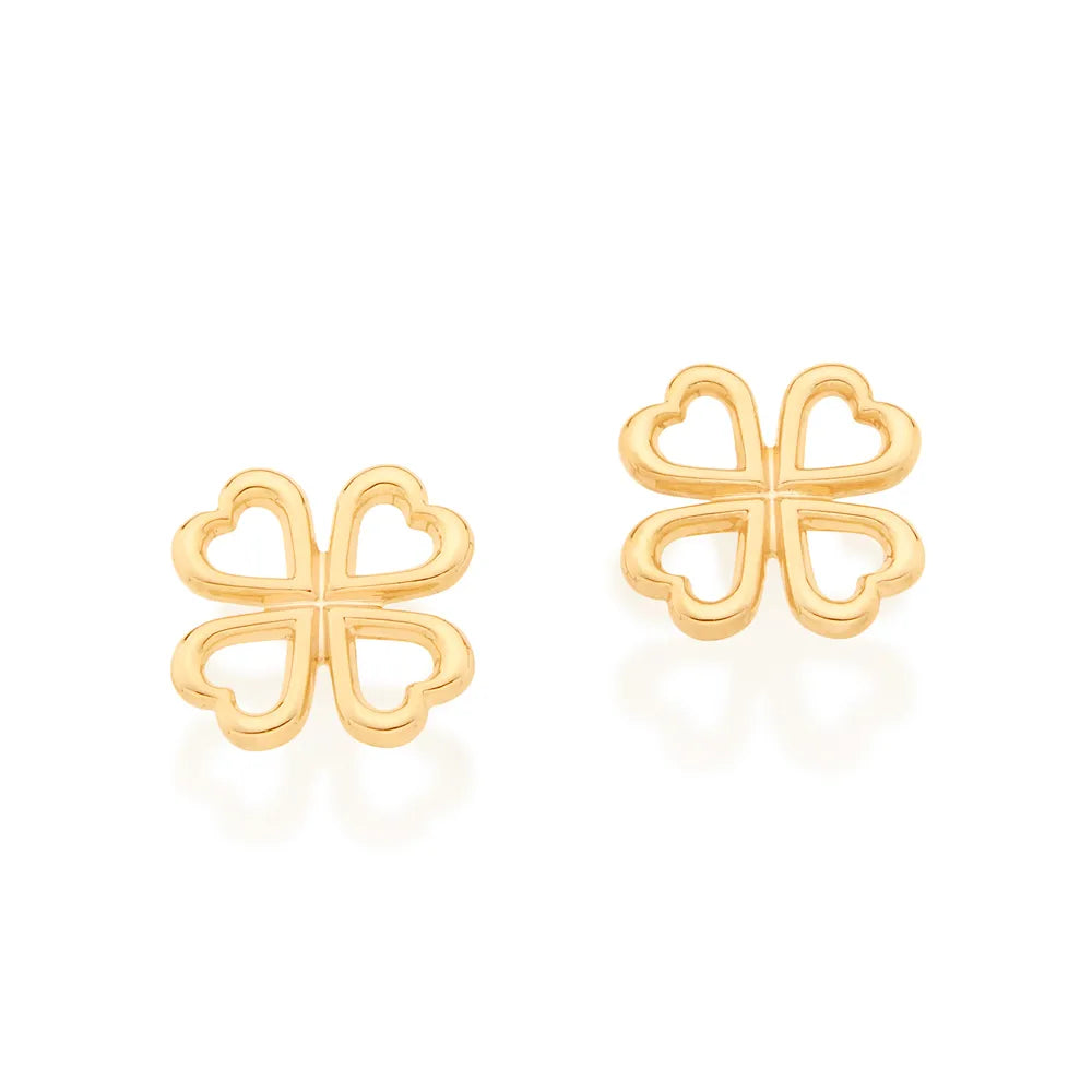 18K Gold-Plated Four-Leaf Clover Earring - 5264770000
